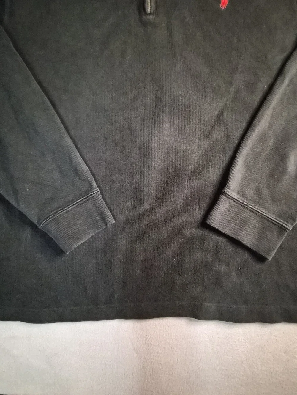 Polo by Ralph Lauren black with red embroidery quarter zip sweatshirt Size XL